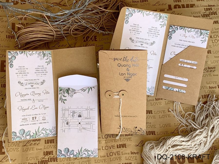 Thiệp Cưới DQ-2108 Kraft