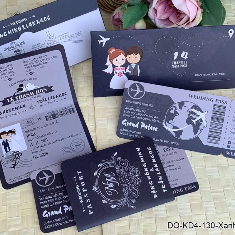 Thiệp Passport KD4-130 Xanh Dương