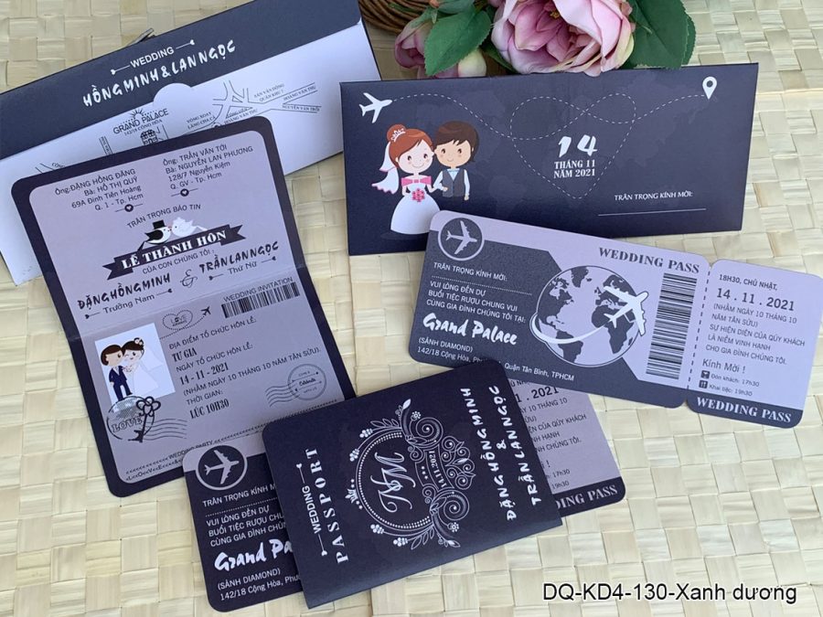 Thiệp Passport KD4-130 Xanh Dương