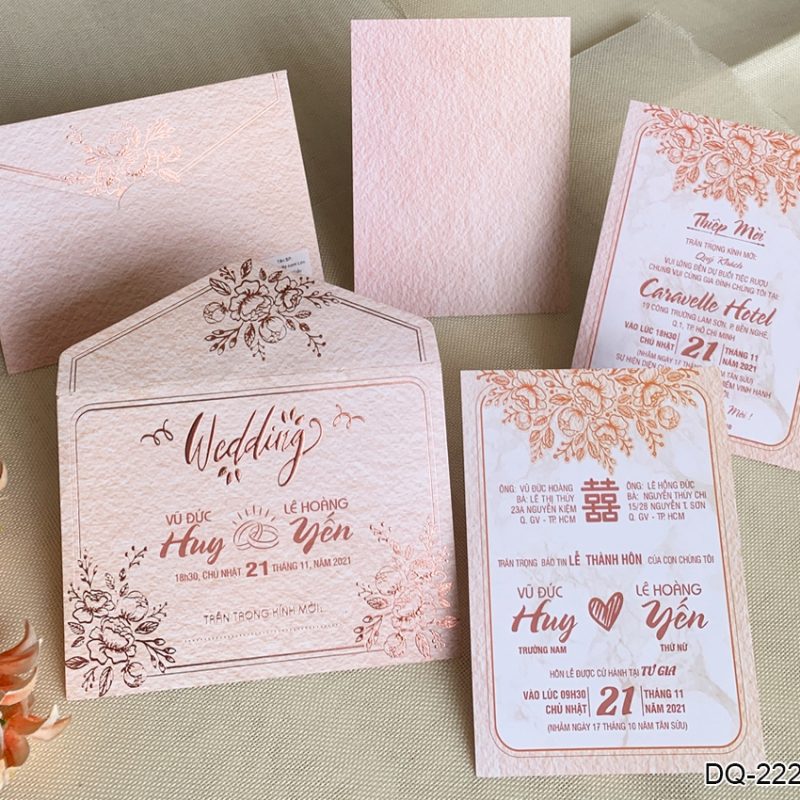 Thiệp Cưới DQ-2222 Hồng