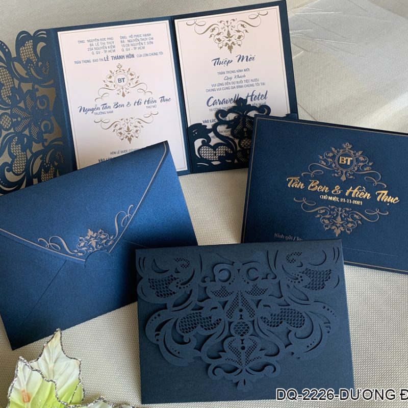 Thiệp Cưới DQ-2226 Xanh Dương