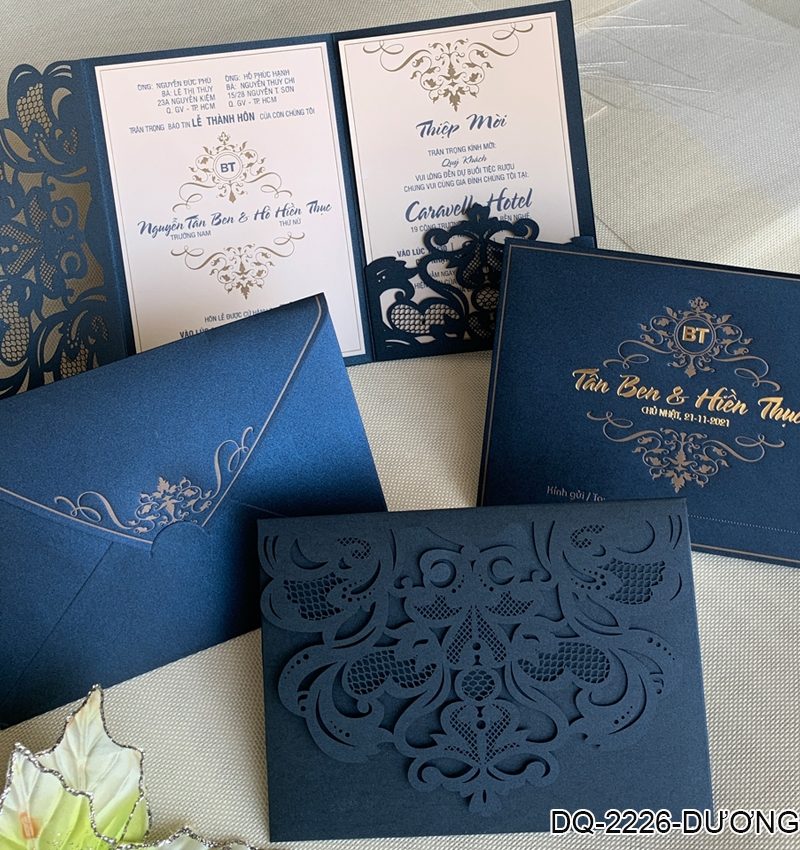 Thiệp Cưới DQ-2226 Xanh Dương
