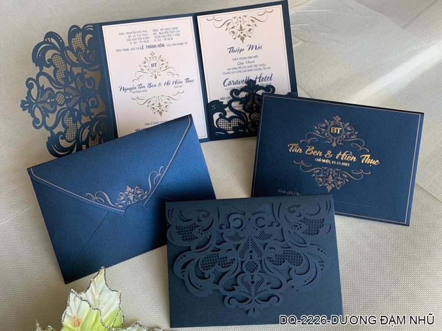 Thiệp Cưới DQ-2226 Xanh Dương