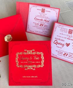 Thiệp Cưới DQ-2242 Đỏ Nhung