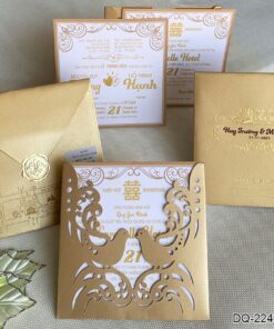 Thiệp Cưới DQ-2243 Vàng Nhũ