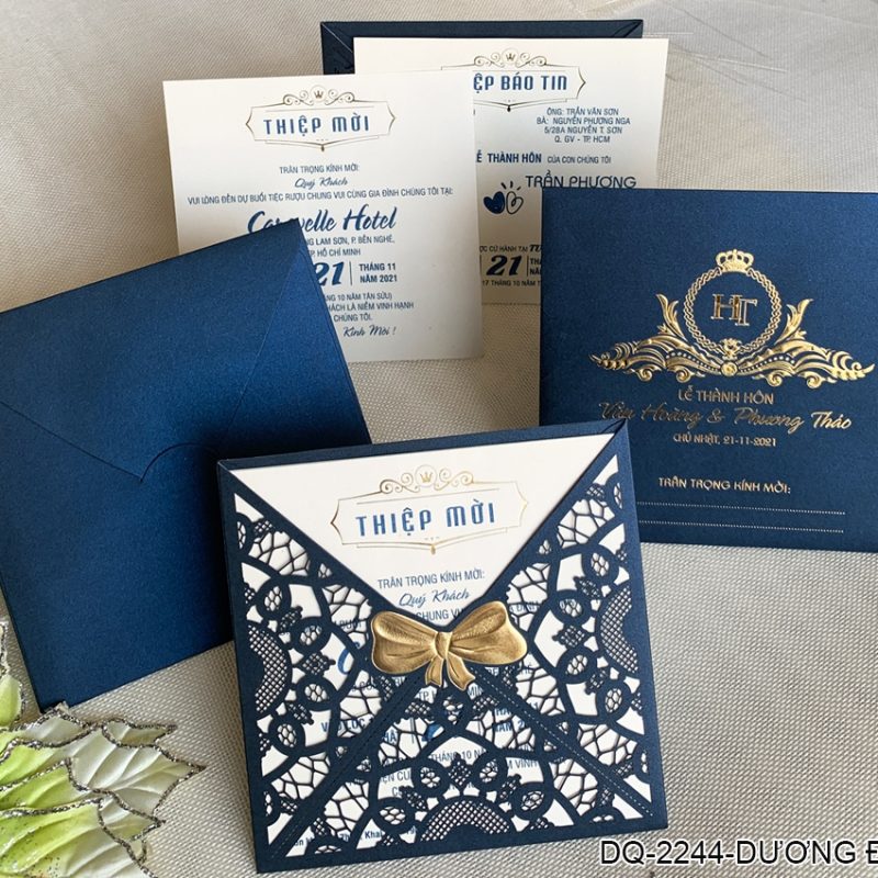 Thiệp Cưới DQ-2244 Xanh Dương