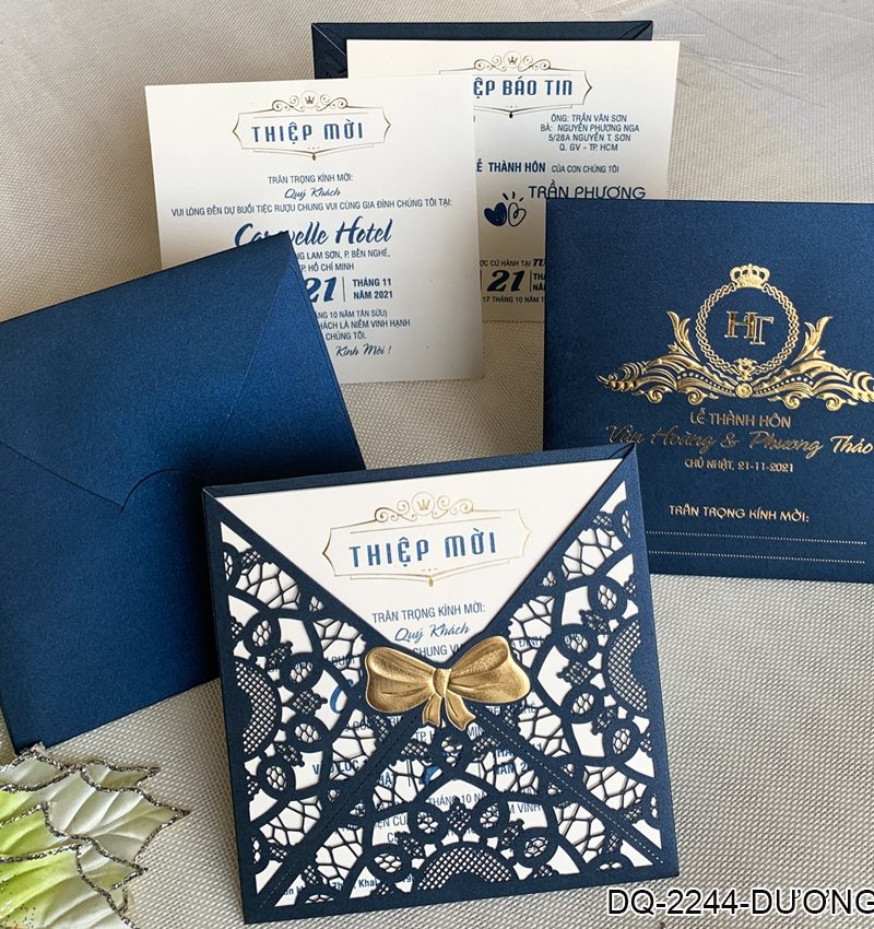 Thiệp Cưới DQ-2244 Xanh Dương