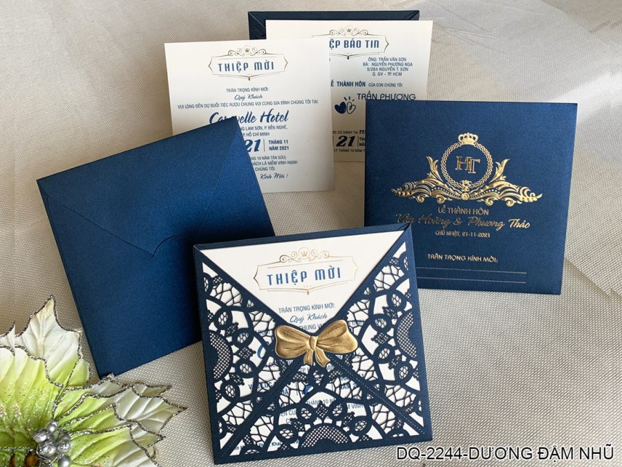 Thiệp Cưới DQ-2244 Xanh Dương