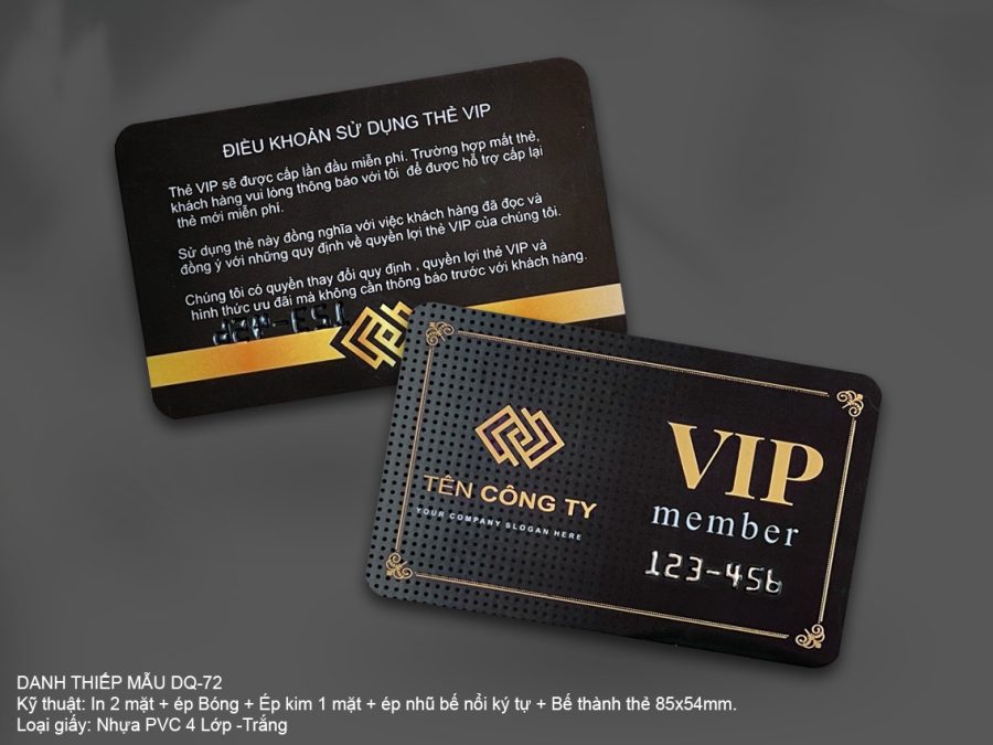 Thẻ VIP 72- Thẻ Nhựa PVC 4 Lớp