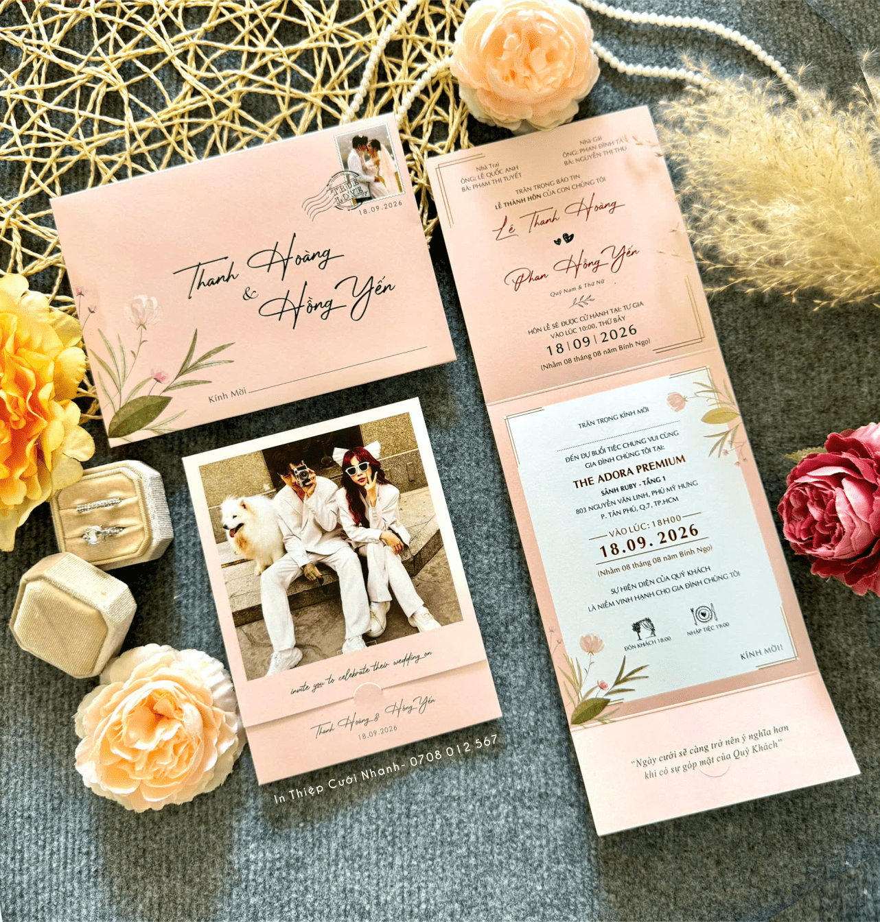 Thiệp Cưới D-1028 4 Thiệp cưới đẹp