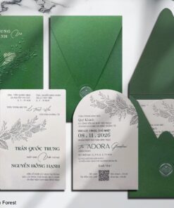 Thiệp Cưới 25VIP08MT Xanh