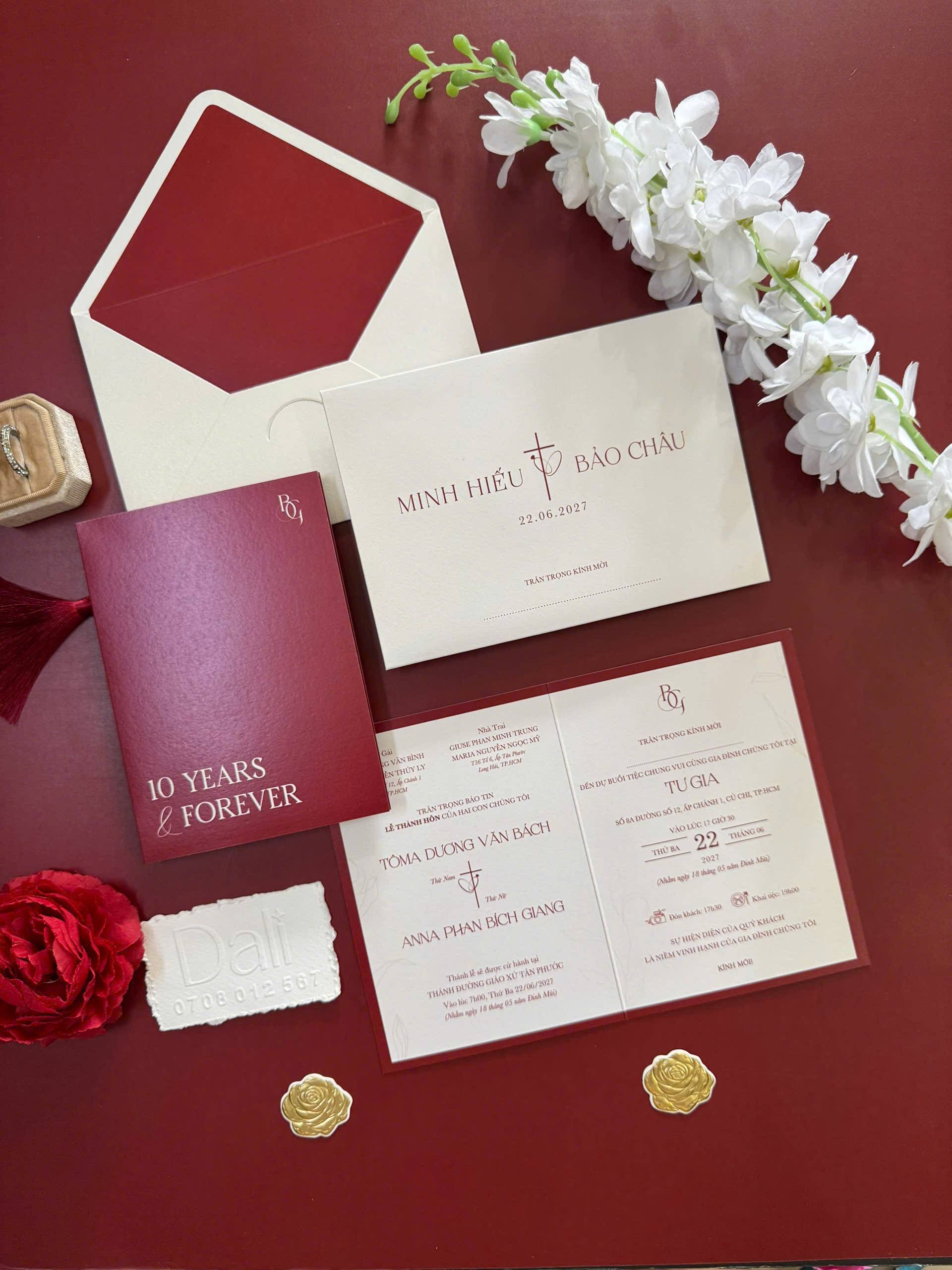 Thiệp Cưới DL-109 6 Thiệp cưới công giáo theo đạo